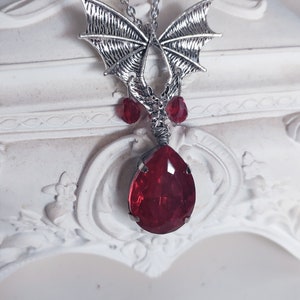Bloody bat pendant,gothic necklace, vampire bat necklace