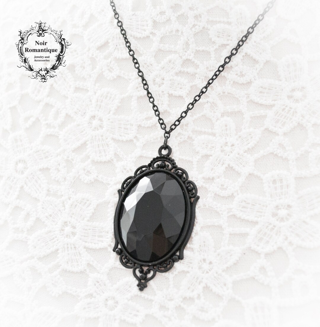 Black Victorian Gothic Necklacegothic Jewelrycame0 Necklacegothic