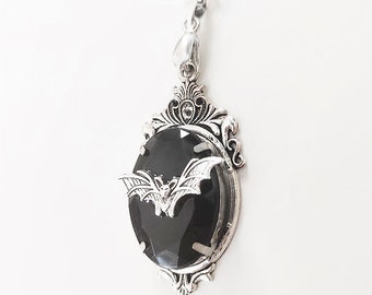 Silver gothic  bat pendant-vampire necklace-gothic jewelry-bat jewelry-halloween