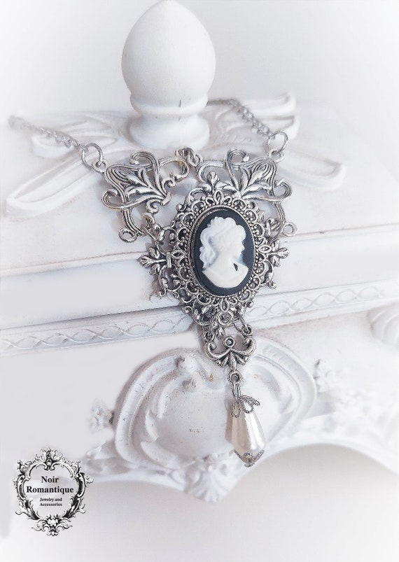 Buy Silver Victorian Gothic Necklace-cameo Necklace-gift-vintage