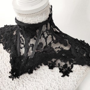 The Royal black lace neck corset-Neck corset-Lace Neck Corset-Elegant Gothic Neck corset-Neck collar-Black lace corset