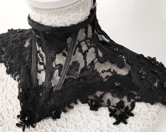 The Royal black lace neck corset-Neck corset-Lace Neck Corset-Elegant Gothic Neck corset-Neck collar-Black lace corset