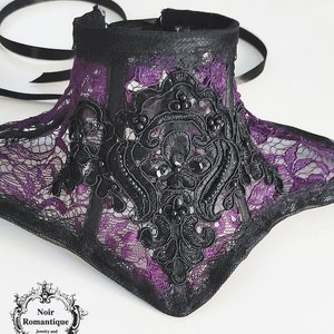 The Royal purple lace neck corset-Neck corset-Lace Neck Corset-Elegant Gothic Neck corset-Neck collar-Bridal lace corset