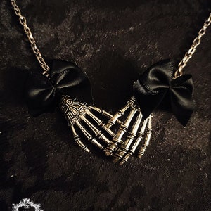 Skeleton hands"together forever" necklace-gothic necklace-skeleton hands