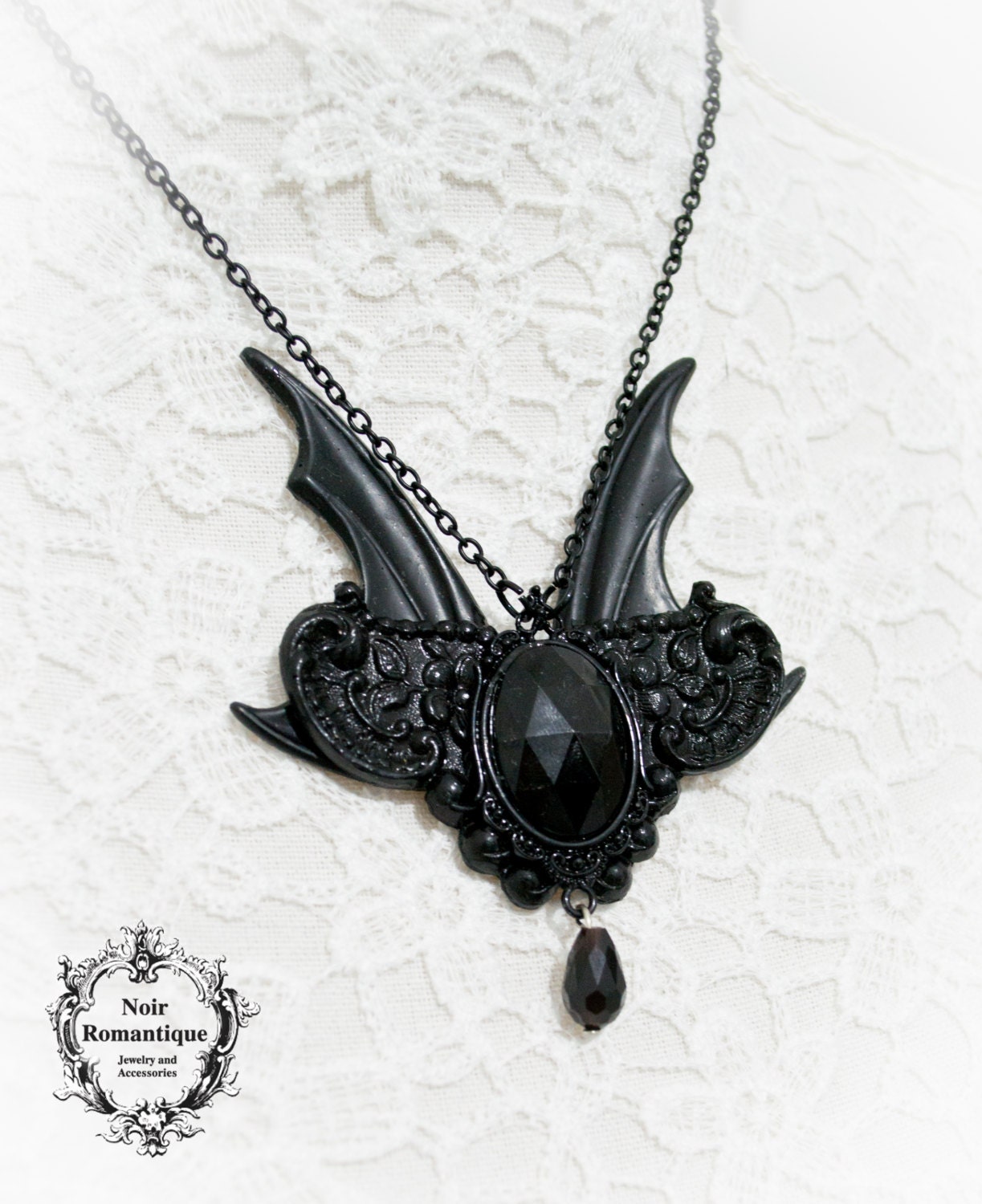 The Evil Queen Necklaceblack Gothic Necklacebat Etsy