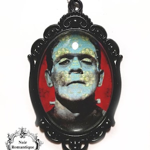 Van Frankenstein monster hanger-horror films classic-gothic sieraden-30x40mm-gothic halsketting-horror films ketting