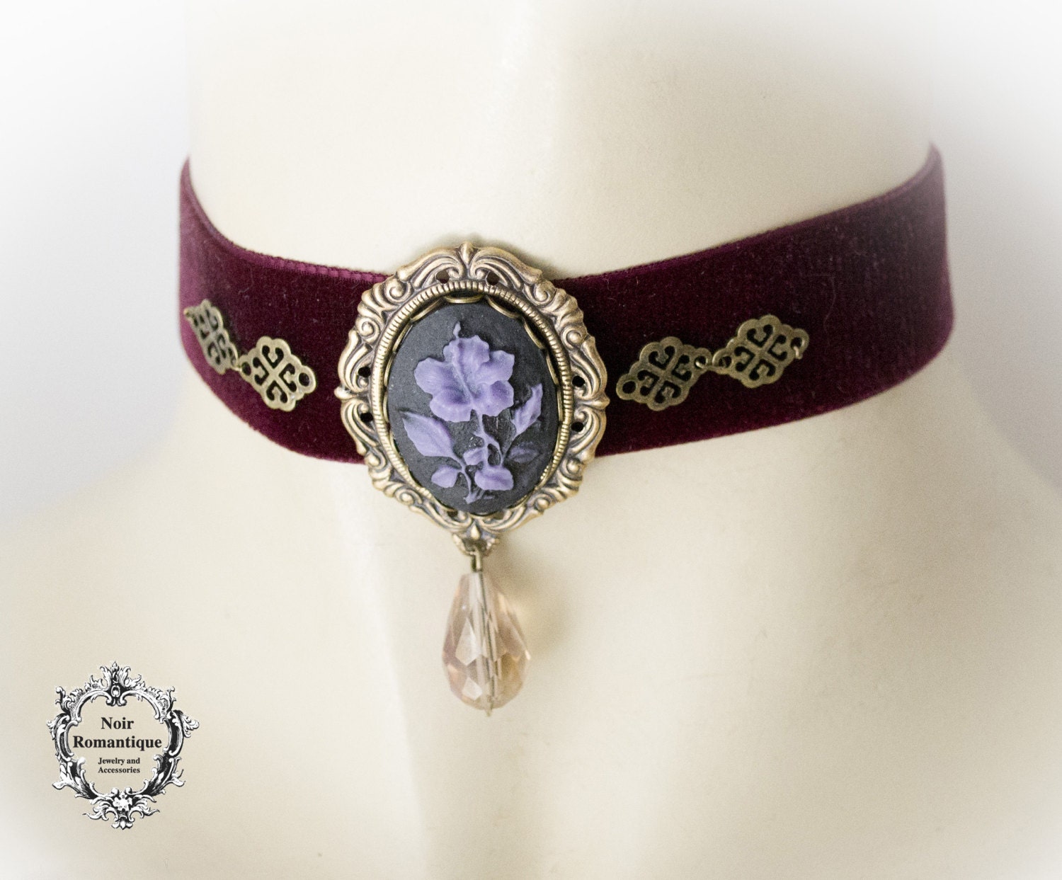 Dark Burgundy Victorian Chokervictorian Gothic Etsy