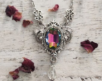 Leyla necklace-silver flourish necklace-victorian gothic necklace