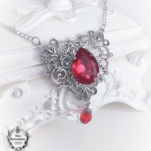 Valentine necklace-gothic necklace-vampire jewelry-gothic necklace-gem necklace