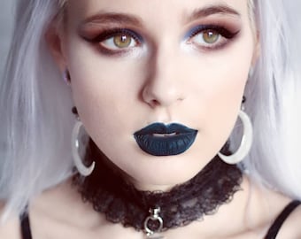 Luna earrings-silver half moon earrings-gothic earrings-earrings-wiccan earrings -witchy earrings