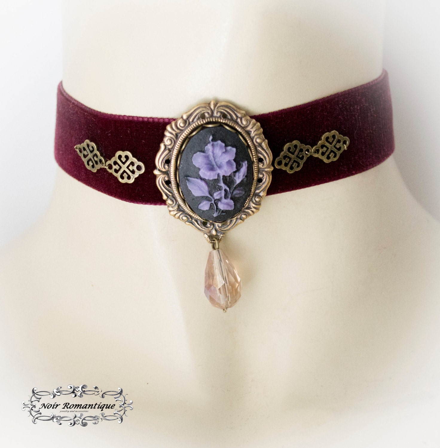 Dark Burgundy Victorian Chokervictorian Gothic Etsy