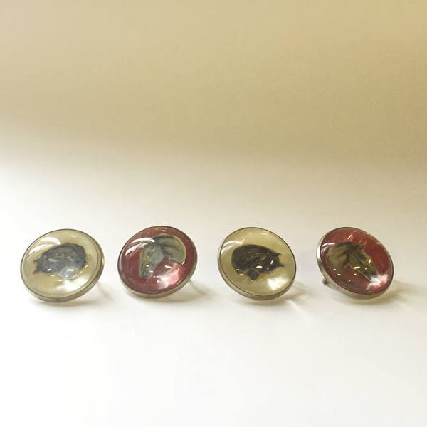 Bridle Ornaments, Vintage Glass Horse Bridle Buttons