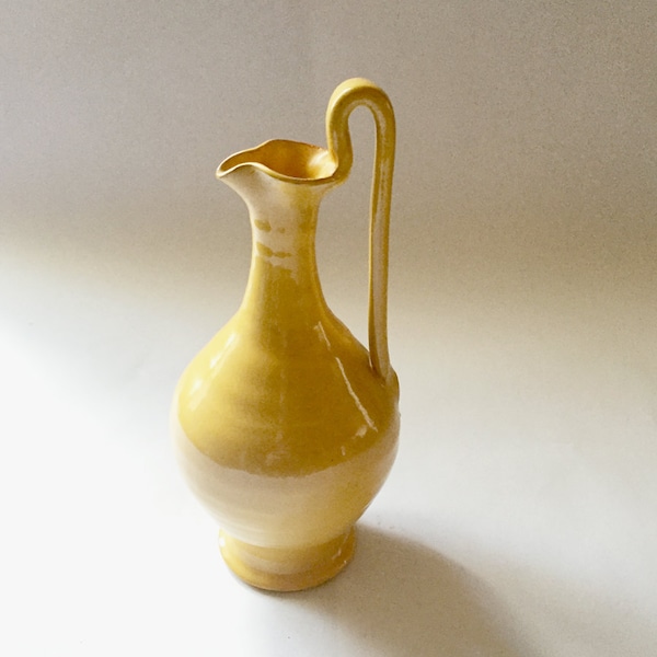 Yellow Rebecca Jug, North Carolina Pottery, Pottery Vase, Art Pottery