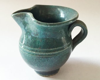 North Carolina Style Green Jug Milk Pitcher Vase Art Pottery