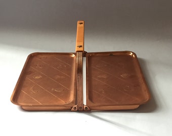 Chase Copper Folding Double Tray with Bakelite handle