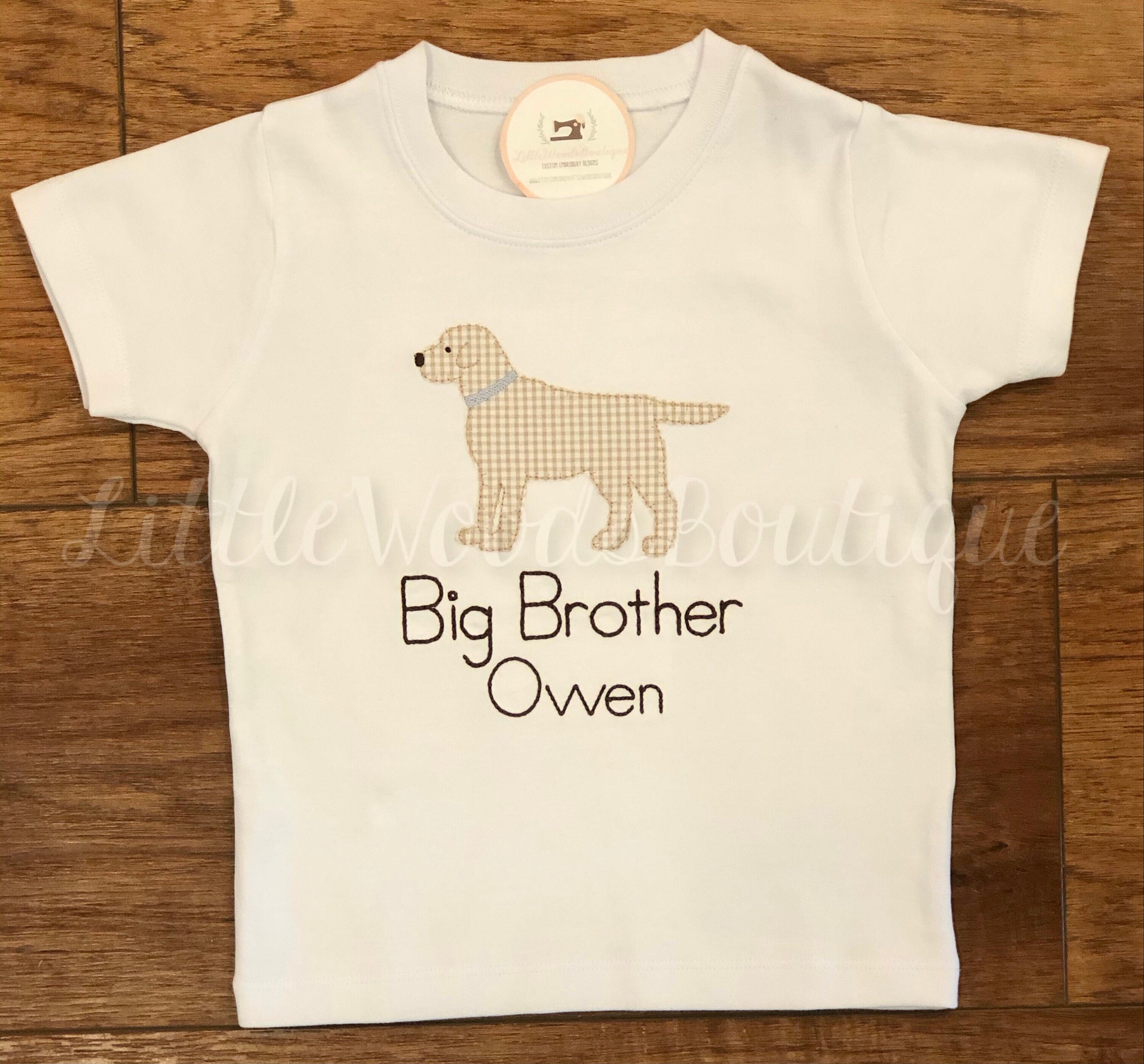 Big Brother Shirt Gingham Dog Big Brother Shirt Dog Big Etsy