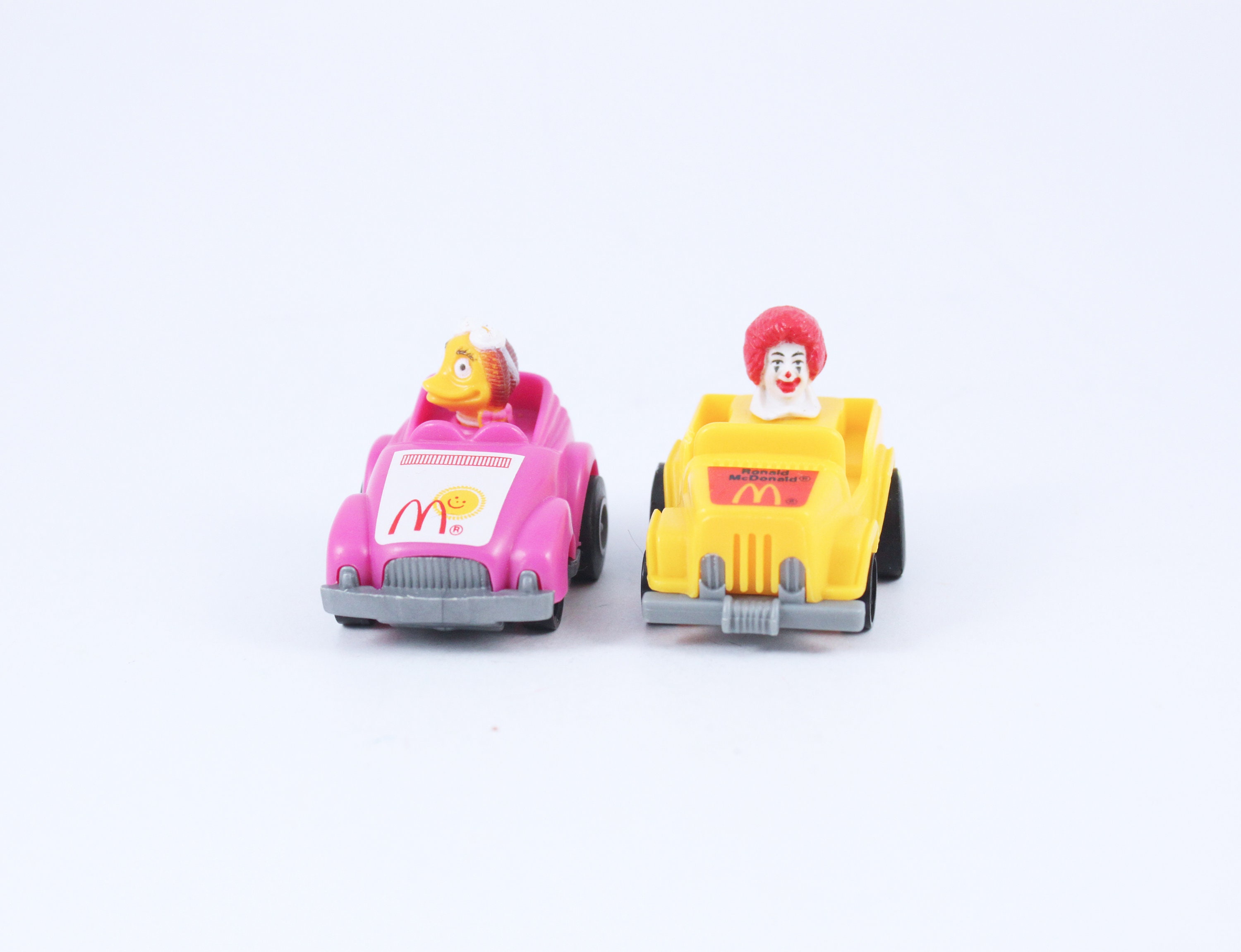 Vintage 1985 Set de 2 McDonalds Toys, Ronald McDonald's coche y