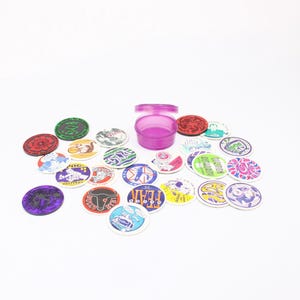 90&#39;s POG with Slammers, Magenta Case Set,  Lot of 24 POGs includes 4 Slammers