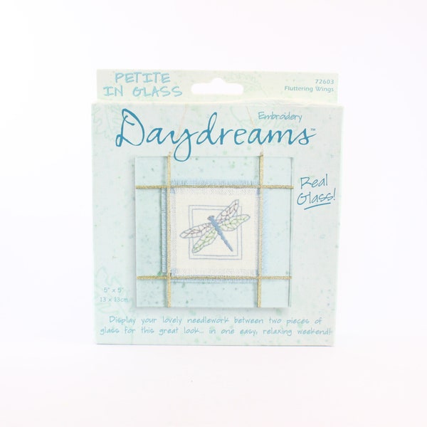 Vintage Embroidery Kit, Dimensions Petite in Glass Dragon Fly Embroidery Kit NIP,  Daydreams, Fluttering Wings 72603
