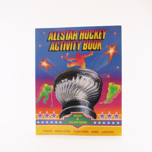 Vintage All Star Hockey Activity Book by Noah and Julian Ross, A Polestar Book, Printed in Canada 1990