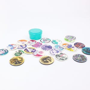 90&#39;s POG with Slammers, Teal Case Set,  Lot of 24 POGs includes 4 Slammers