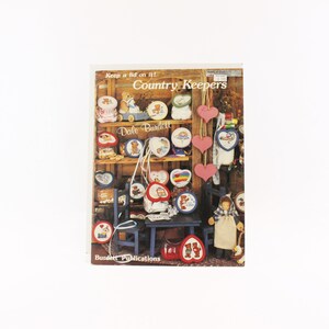 Vintage Burdett Publications Cross Stitch Pattern, Keep a lid on it! Country Keepers by Dale Burdett, Cross stitch pattern book