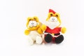 Vintage 1990 McDonalds Toys Garfield Angel and Santa Christmas Plush, Set of Two