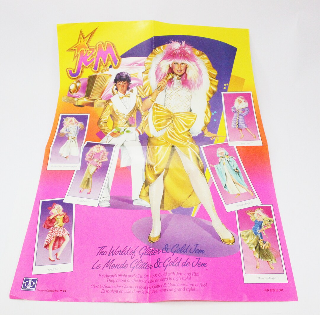 Vintage Jem and the Holograms Glitter and Gold Poster Hasbro - Etsy Finland