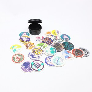 90&#39;s POG with Slammers, Black Case Set,  Lot of 24 POGs includes 3 Slammers