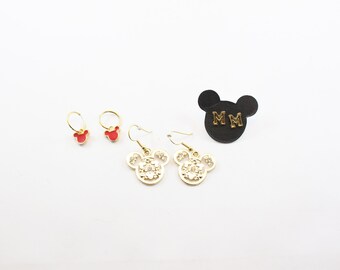 Vintage Disney Mickey Mouse Earring set, Three different earrings, Studs, Hoops and hanging