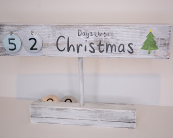 Christmas Countdown Countdown To Christmas Days Until Christmas Sign Santa Countdown Xmas Shelf Decor Decoration