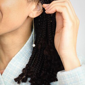 Threader Pearl Earrings