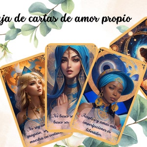 58 Cartas de autoestima/Baraja de amor propio/Empoderamiento/Tarjetas de inspiración y autoaprecio/Meditación y Reflexión/Descarga Digital