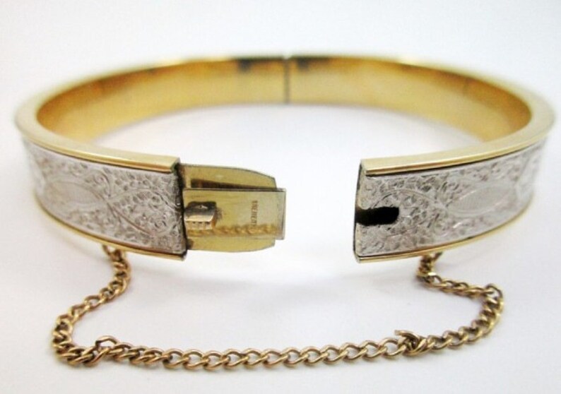 1960/'s Richard Krementz two-tone Bangle Bracelet