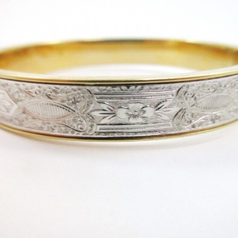 1960/'s Richard Krementz two-tone Bangle Bracelet