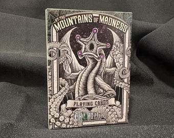 At the Mountains of Madness Playing Cards – Black Edition | B&W Lovecraft Poker Deck | Cthulhu Mythos