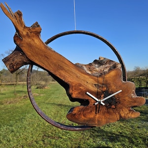 Wooden Wall Clock | Modern Wall Clock | Wooden Clock | Live Edge Wall Clock | Wooden Live Edge Wall Clock