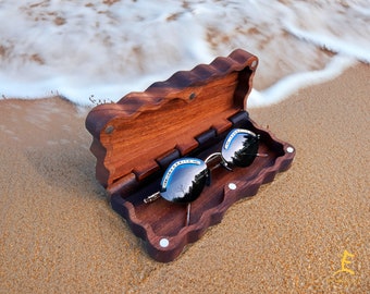 Estuche para gafas de madera de nogal hecho a mano