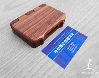 Business card case / business partner gift / wood business card holder / husband anniversary gift / personalized gifts for men / card case
