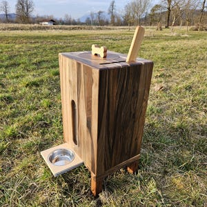 Wooden Dog Feeder | Automatic Food Dispenser | Pet Feeding Station | Elevated Dog Bowls | Raised Dog Feeder | Modern Pet Bowl Stand