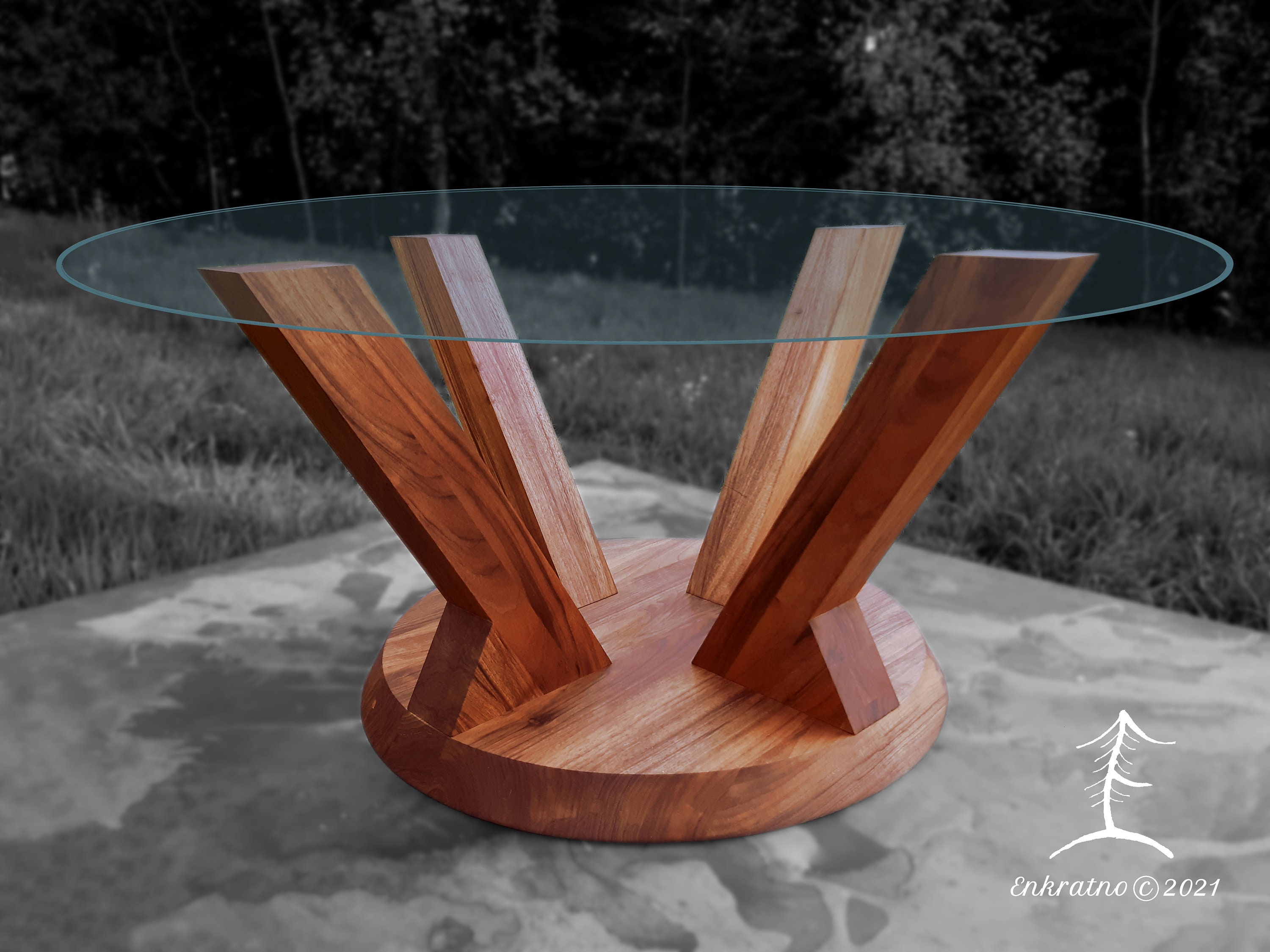 Wood pedestal table base sale for glass top