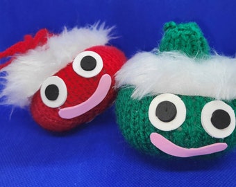Knitted Dragon Quest Christmas Slimes