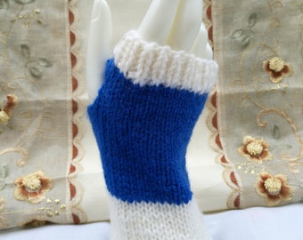 Blue and White Wrist Warmers (Variation)