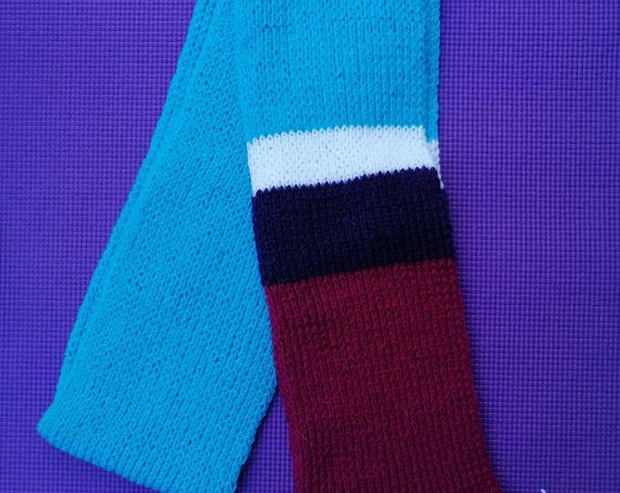Aqua with Berry Stripes Scarf