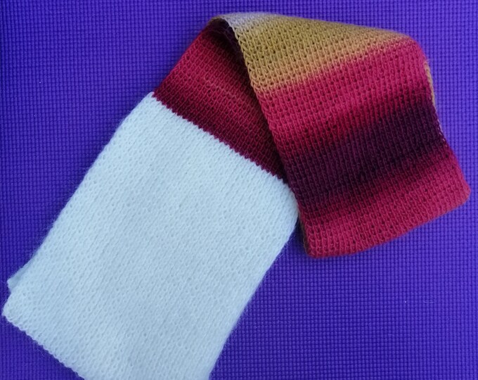 White and Red Fade Scarf