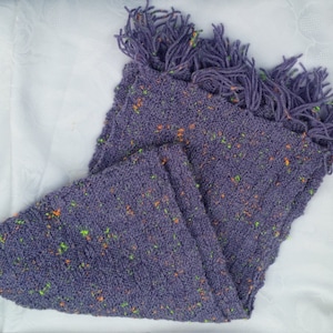 Purple Speckled Basket Weave Scarf