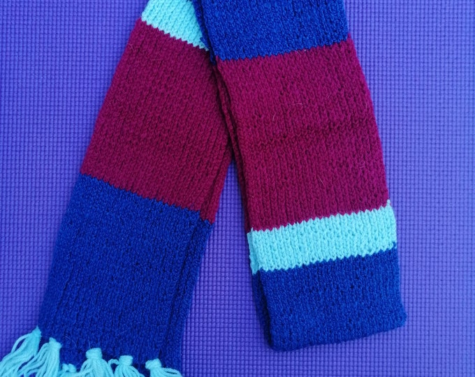 Two Blues and Magenta Scarf