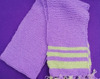 Purple with Green Stripes Scarf