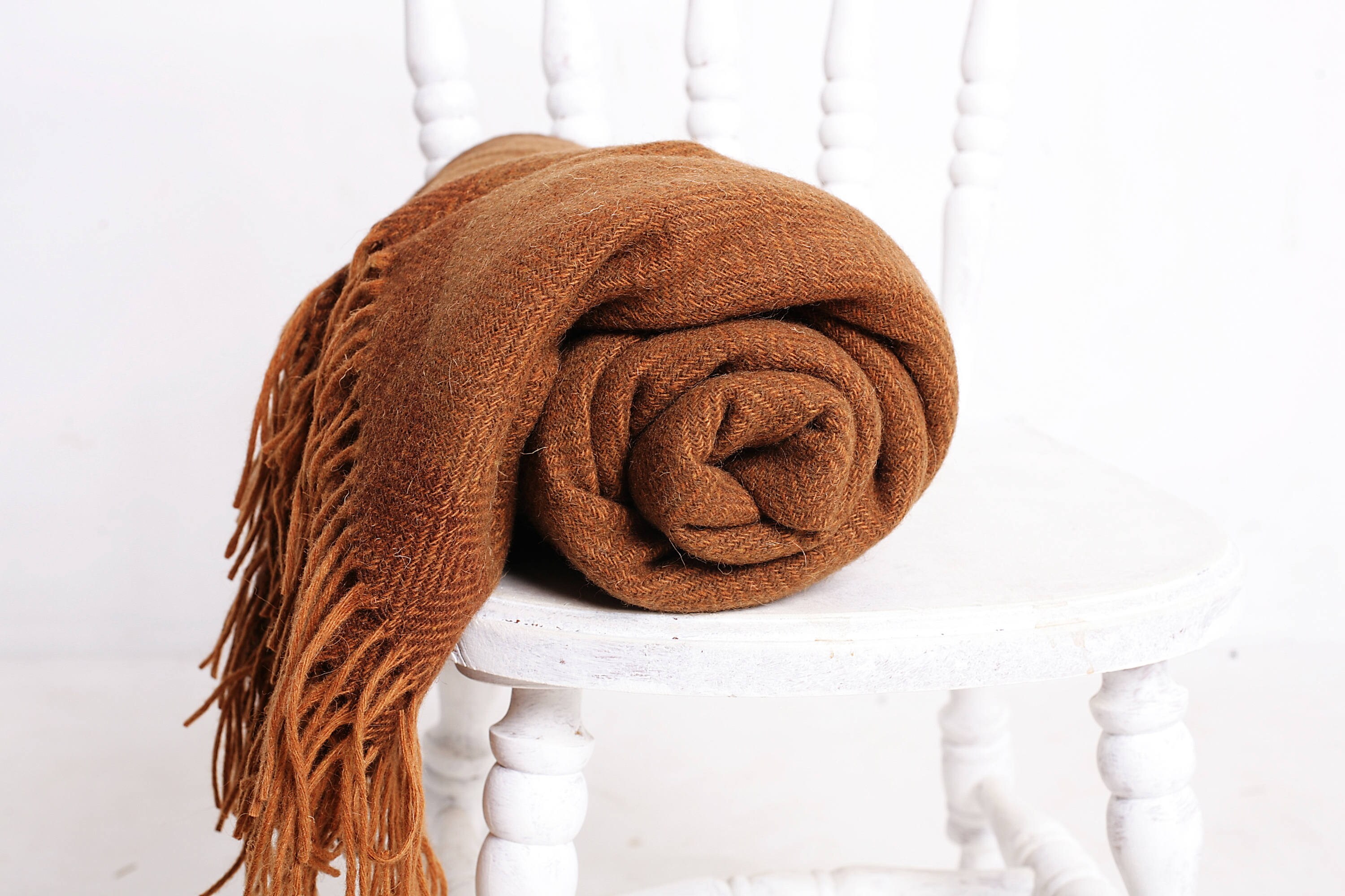 copper throw blanket burnt orange throw blanket rust wool Etsy