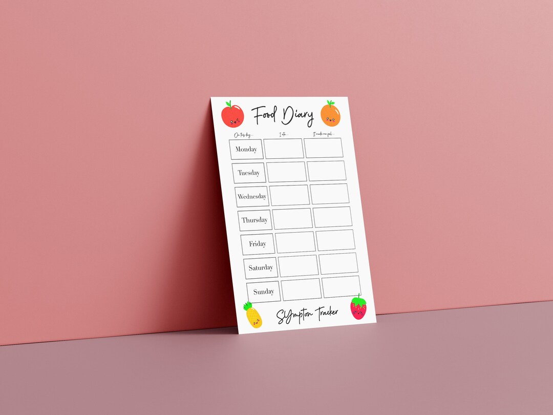 Food Diary and Symptom Tracker Printable A4 Easy to Use - Etsy